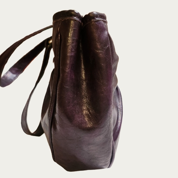 Y2K Gramercy Designs Chunky Capacious Purple Pleated Faux Leather Bag, EUC - Picture 5 of 16
